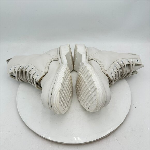 Dr. Martens 1460 Pascal Mono Women Size 7 White Leather 8 Eye Combat Boot - Picture 7 of 11